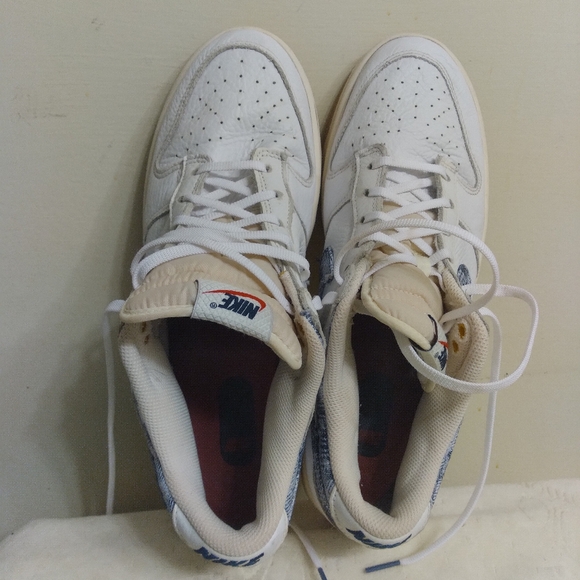 Mens Nike Dunk Low Americana Washed Denim White Blue FN6881-100 Sneakers Sz 10.5 - Picture 8 of 16